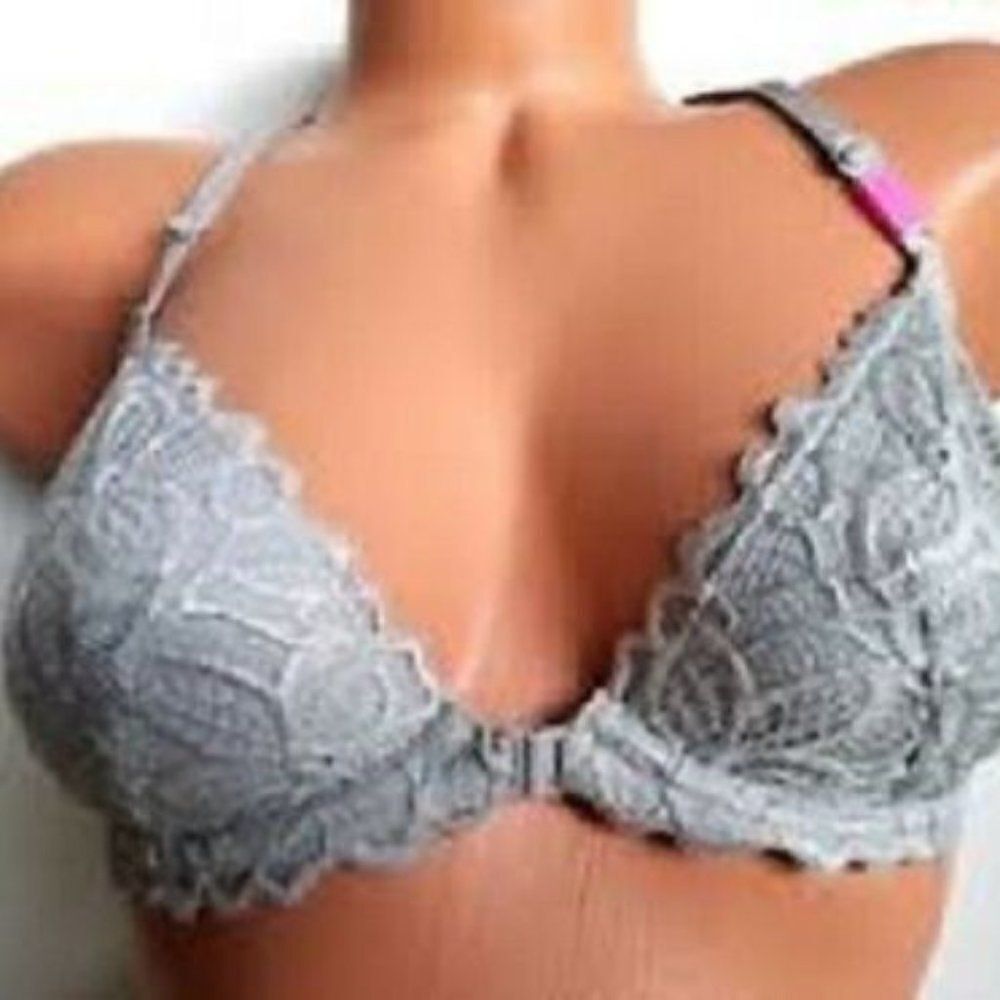 Victoria's Secret PINK  Silver Unlined Bra 32 C    643
